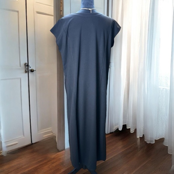 J.‎ Jill Lg Wearever Black Double-Face Jersey Elliptical A-Line Dress Cap Sleeve - Picture 3 of 9